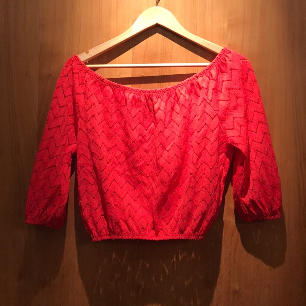 Bebe off the shoulder crop top